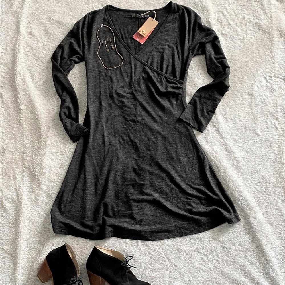 NWT Prana Nadia Faux Wrap Dress Wool Blend